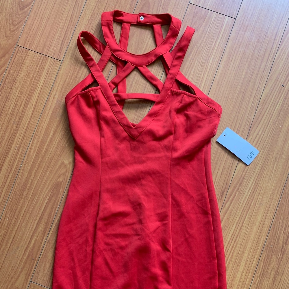 Red cutout mini dress